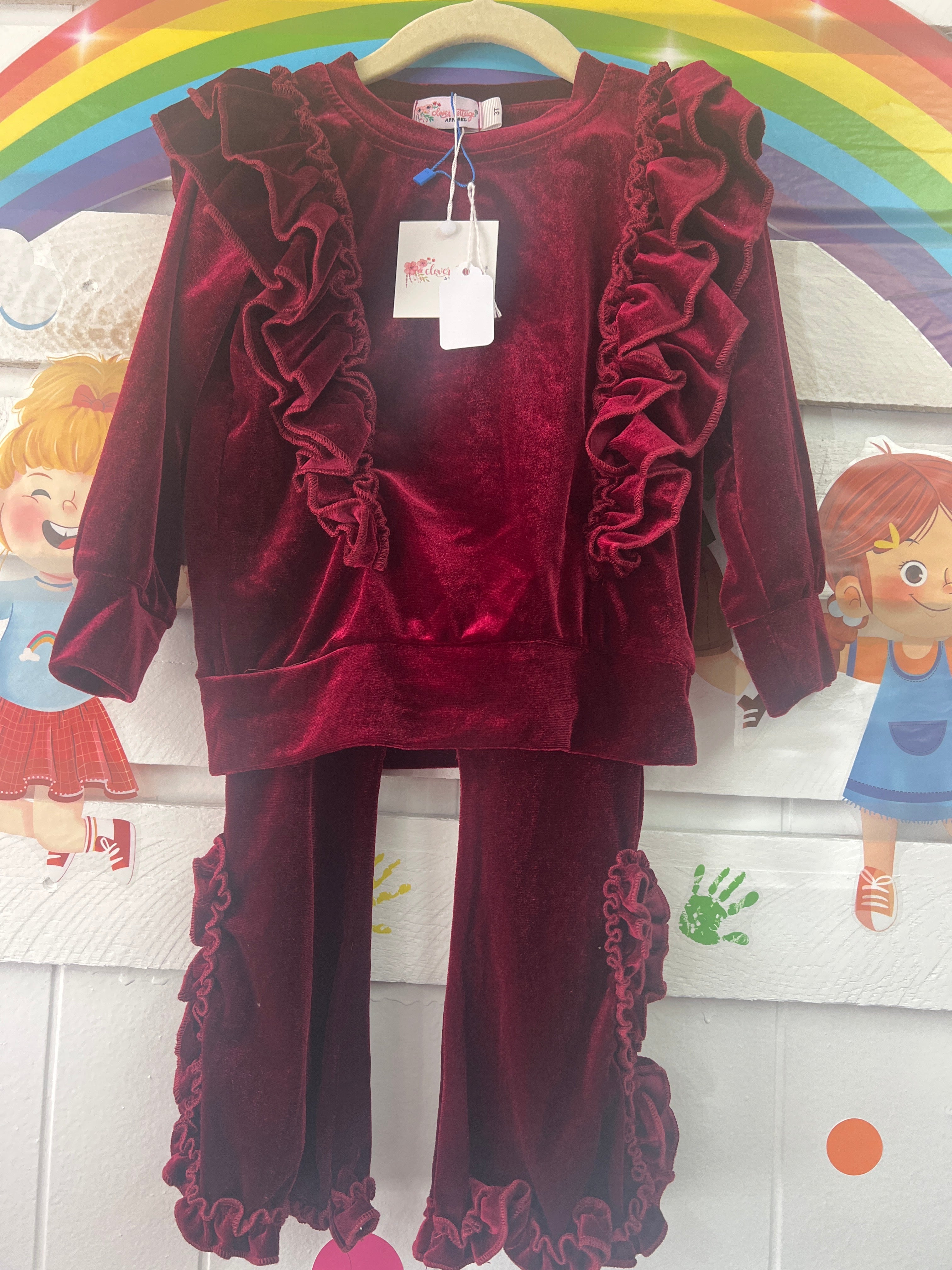 Girls 2pc Velvet Outfit